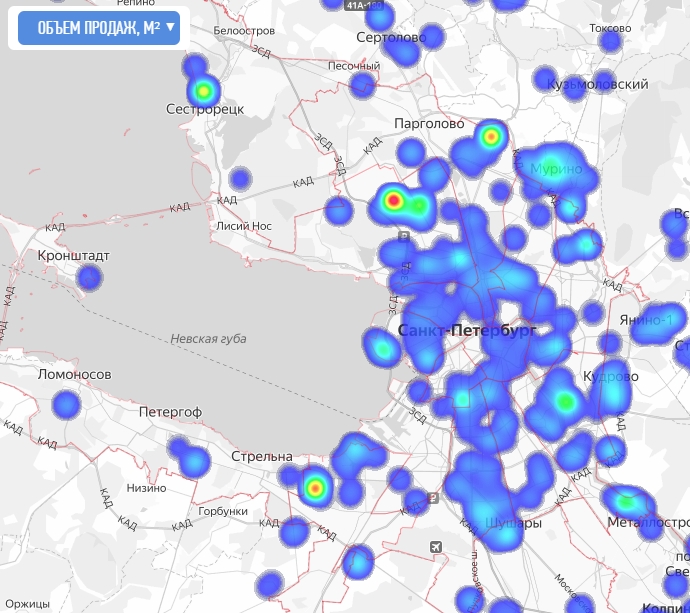 Тепловая карта недвижимости московской области